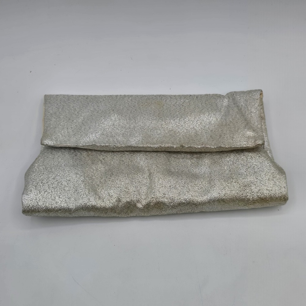 Lady Buxton Silver Clutch‎ Purse Vintage Interior Snap Closure Cream Interior
